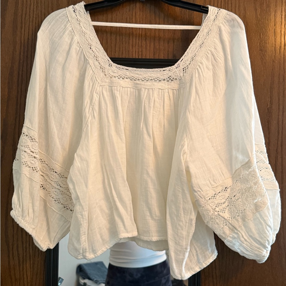 O'Neill Cream Lace Detail Blouse